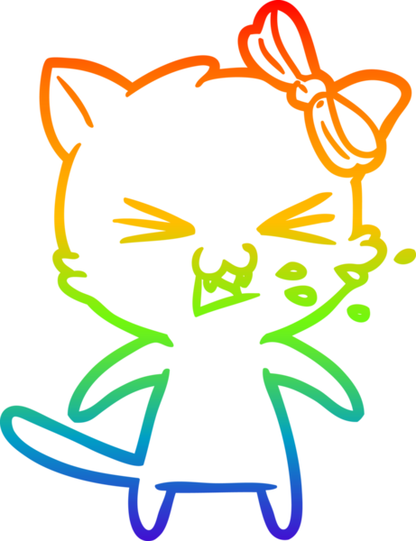 gökkuşağı gradyanı çizimi bir insan tarafından çizilmiş çizgi film kedisi