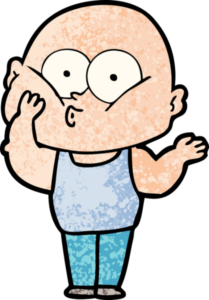 Bir insan tarafından çizilmiş kel bir adam.