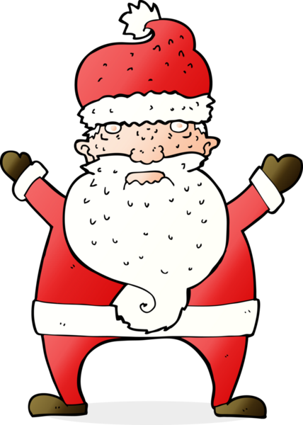 Bir insan tarafından çizilmiş çirkin Noel Baba.