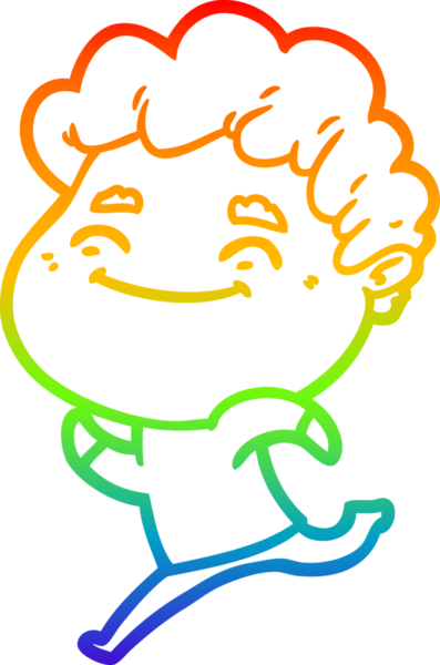 Bir insan tarafından çizilmiş gökkuşağı gradyan çizgi çizimi.