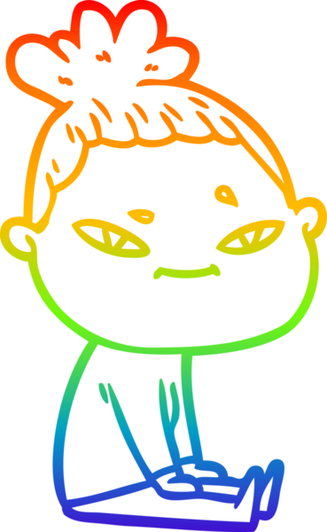 gökkuşağı gradyan çizimi bir insan tarafından çizilmiş bir karikatür kadın