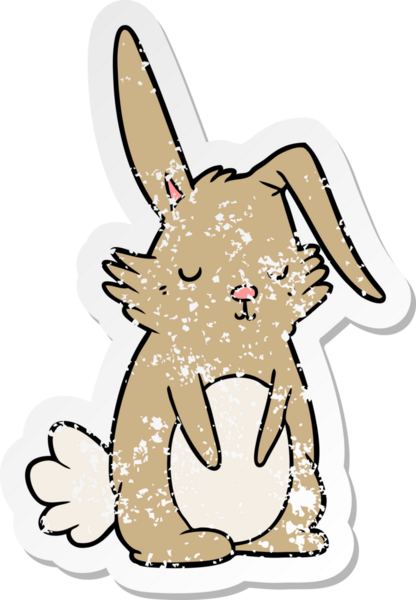 Bir insan tarafından çizilmiş uykulu bir tavşanın sıkıntılı çıkartması.