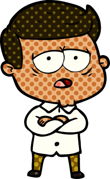 Bir insan tarafından çizilmiş yorgun bir adam.