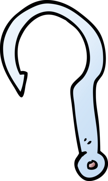 Bir insan tarafından çizilmiş karalama balık kancası.