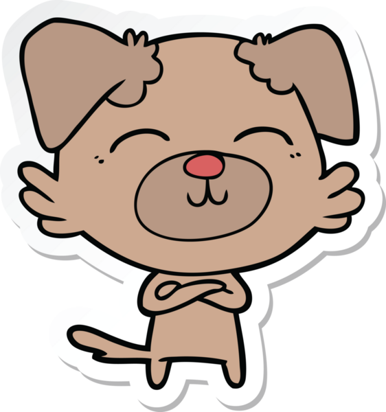 Bir insan tarafından çizilmiş bir köpeğin çıkartması.