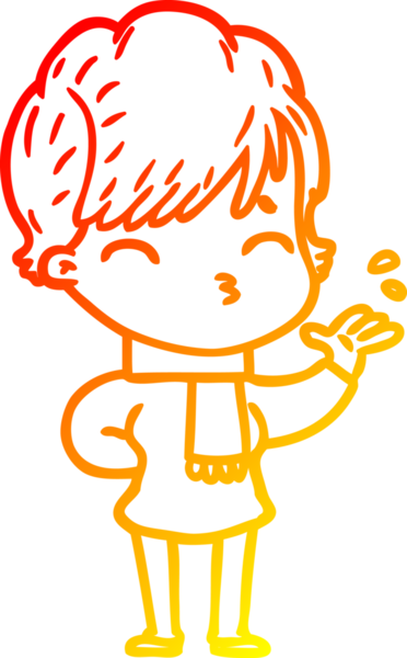 Bir insan tarafından çizilmiş bir karikatür kadın çizimi.