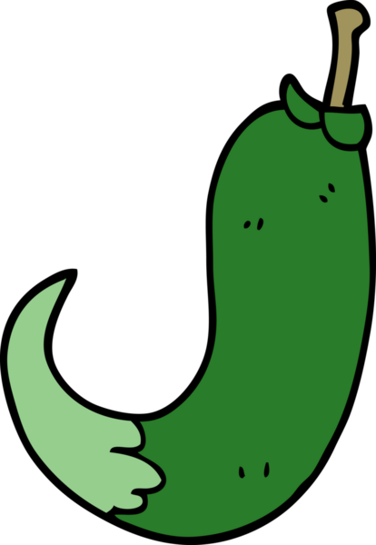 Bir insan tarafından çizilmiş kırmızı biber karalaması.