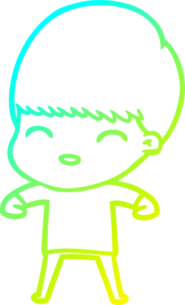 Bir insan tarafından çizilmiş mutlu çizgi film çocuğu çizimi.