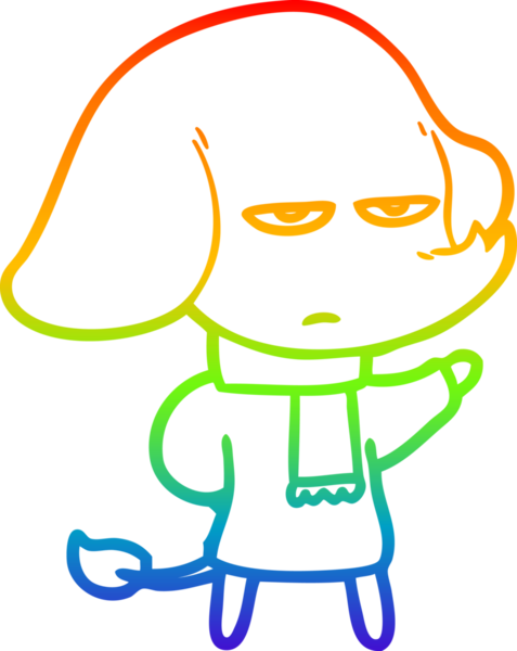 gökkuşağı gradyan çizimi bir insan tarafından çizilmiş bir karikatür fili