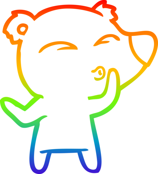 gökkuşağı gradyan çizgi çizimi bir insan tarafından çizilmiş bir karikatür ıslık ayı