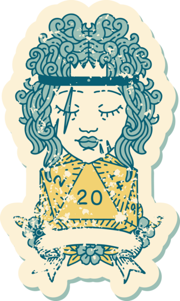 Retro Dövme Tarzı İnsan Barbarlığı Bir insan tarafından çizilmiş 20 zar ile