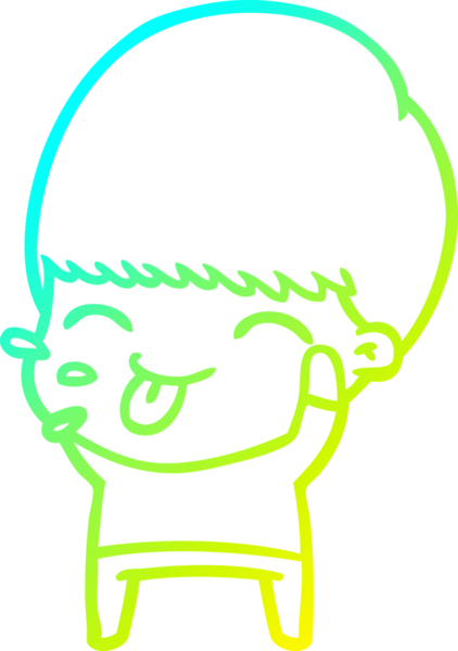 Bir çizgi film karakteri çizen soğuk gradyan bir çocuk bir insan tarafından çizilmiş.