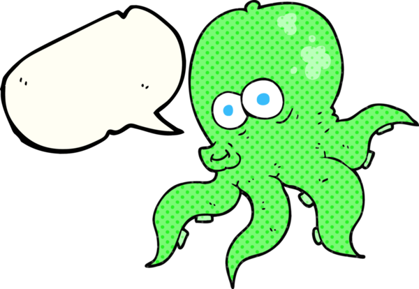 Bir insan tarafından çizilmiş karikatür karikatür ahtapotu.