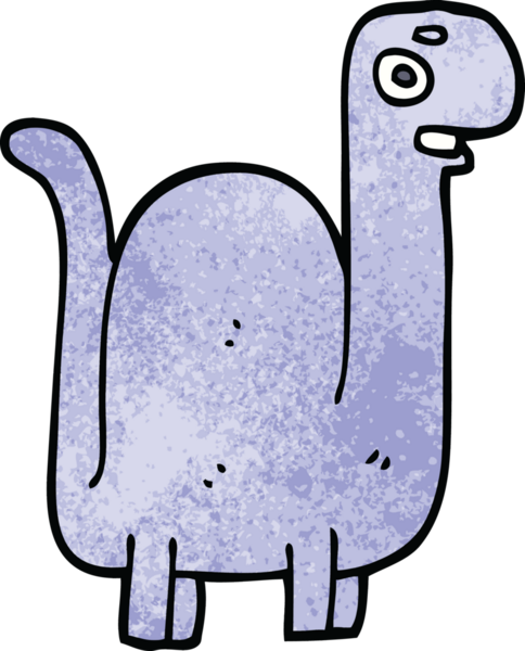 Bir insan tarafından çizilmiş tarih öncesi dinozor karalaması.