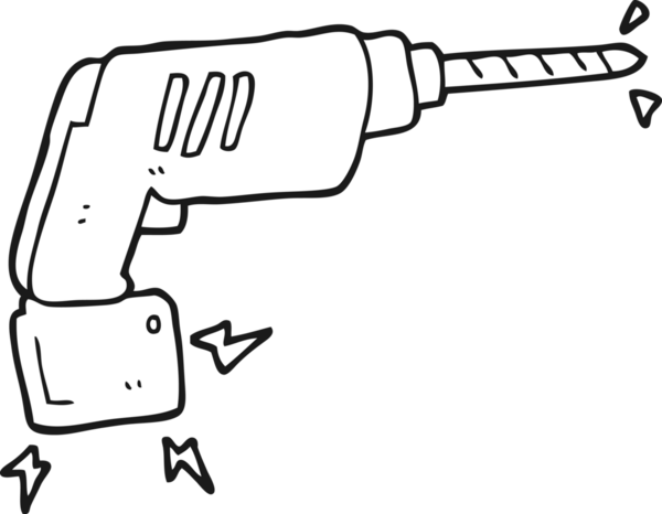 Bir insan tarafından çizilmiş karton matkap.