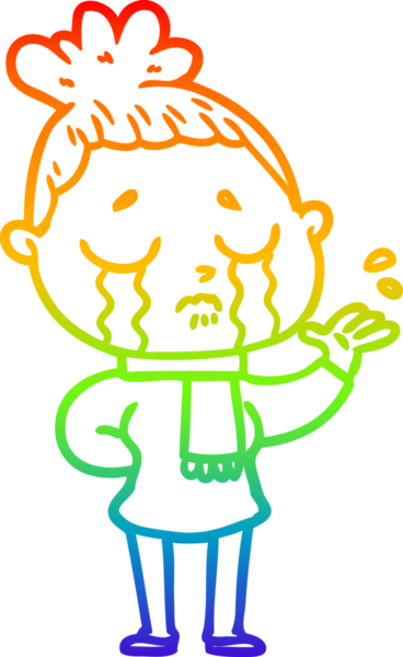 Bir insan tarafından çizilmiş ağlayan bir karikatür çizimi.