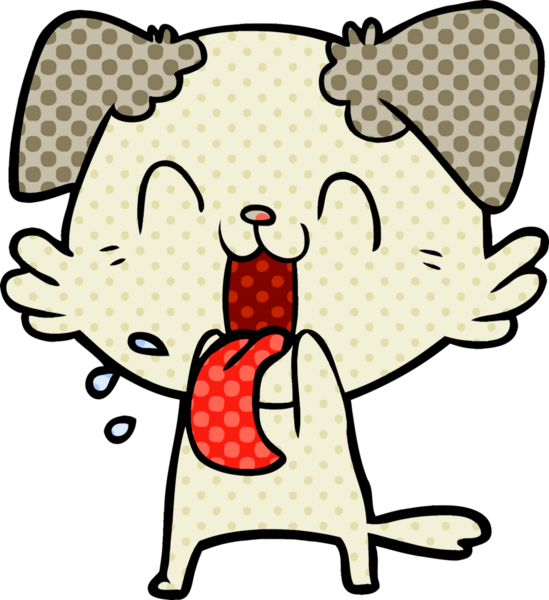 Bir insan tarafından çizilmiş nefes nefese bir köpek.