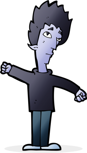 Bir insan tarafından çizilmiş vampir adam çizgi filmi.