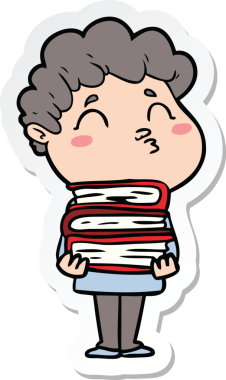 Bir insan tarafından çizilmiş karikatür adamın çıkartması.