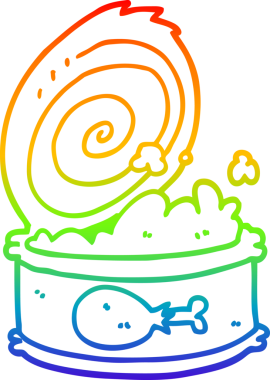 gökkuşağı gradyan çizgi çizimi bir insan tarafından çizilmiş konserve yiyecek