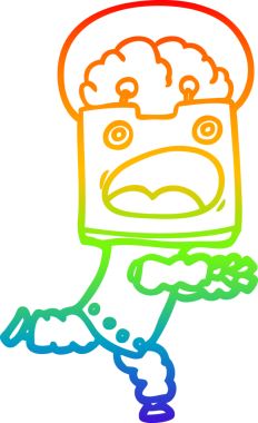 gökkuşağı gradyan çizgisi bir insan tarafından çizilmiş robot çizgi