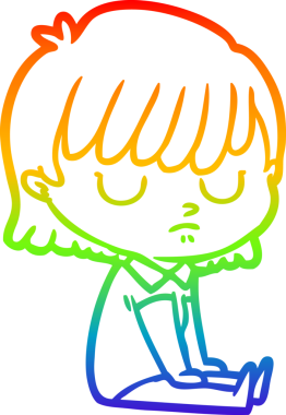 gökkuşağı gradyan çizimi bir insan tarafından çizilmiş bir karikatür kadın