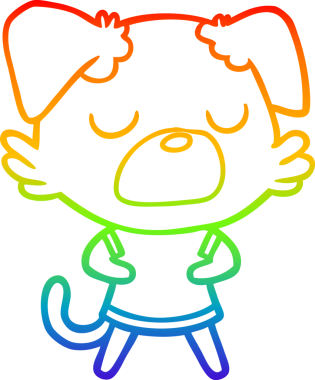 gökkuşağı gradyan çizimi bir insan tarafından çizilmiş bir çizgi köpek