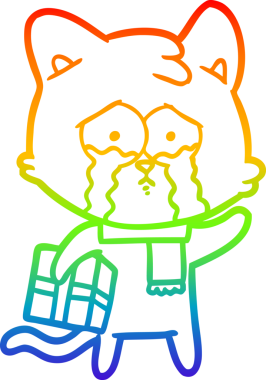 gökkuşağı gradyanı çizimi bir insan tarafından çizilmiş çizgi film kedisi