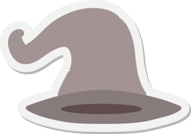 Bir insan tarafından çizilmiş eski büyücü şapkası çıkartması