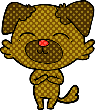 Bir insan tarafından çizilmiş çizgi film köpeği.