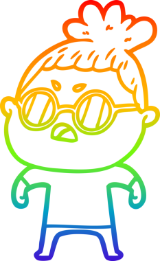 Gökkuşağı gradyan çizimi bir insan tarafından çizilmiş bir çizgi film.