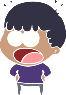 Düz renkli çizgi film bir insan tarafından çizilmiş.