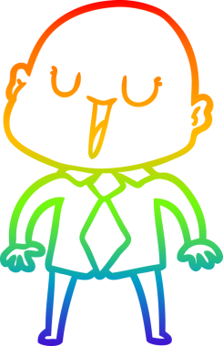 gökkuşağı gradyan çizimi mutlu bir çizgi kel adamın çizimi bir insan tarafından çizildi