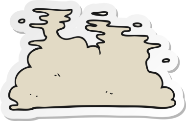 Bir insan tarafından çizilmiş karikatür buharı etiketi.