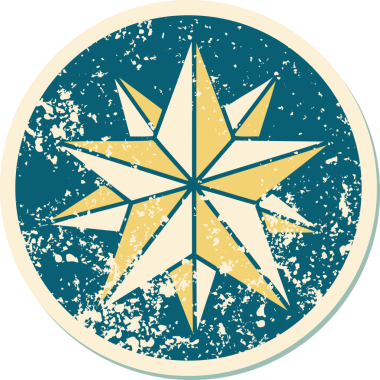 Bir insan tarafından çizilmiş bir yıldızın sembolik dövmeli görüntüsü