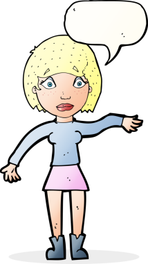 Bir insan tarafından çizilmiş konuşma balonlu bir karikatür.