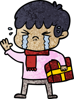 Bir insan tarafından çizilmiş ağlayan çocuk çizgi filmi.