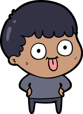 cartoon dumb kid drawn by a human