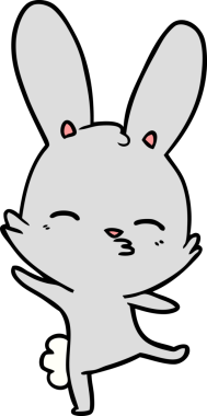 Bir insan tarafından çizilmiş meraklı tavşan çizgi filmi.