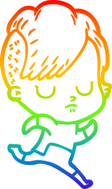 gökkuşağı gradyan çizimi bir insan tarafından çizilmiş bir karikatür kadın