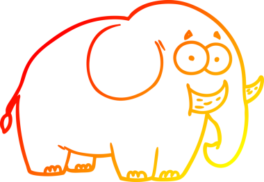 Bir insan tarafından çizilmiş karikatür fili çizimi