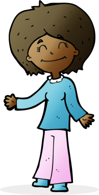 Bir insan tarafından çizilmiş mutlu bir kadın.