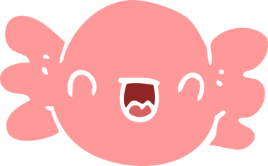 Bir insan tarafından çizilmiş düz renkli çizgi film.