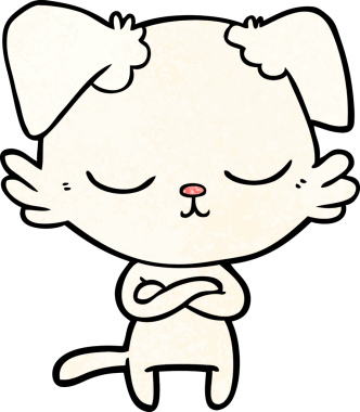 Bir insan tarafından çizilmiş şirin bir çizgi film köpeği.