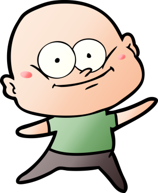 Bir insan tarafından çizilmiş kel bir adam.