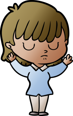 Bir insan tarafından çizilmiş karikatür kadın.