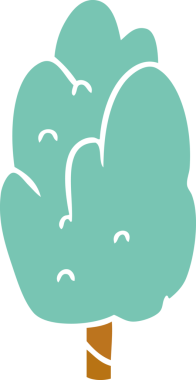 İnsan eliyle çizilmiş karikatür, tek yeşil ağaç.