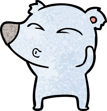 bir insan tarafından çizilmiş bir karikatür ıslık ayısı