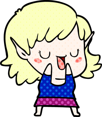 Bir insan tarafından çizilmiş bir elf kızı.