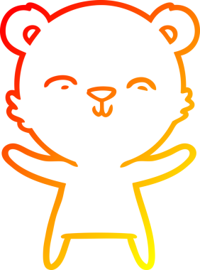 Bir insan tarafından çizilmiş mutlu bir kutup ayısının sıcak çizgi çizimi